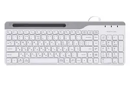 Клавіатура A4Tech FK25 Fstyler, білий/Grey, USB, ультратонка, 12 мультимедійних кнопок, захист від бризок, підставка для