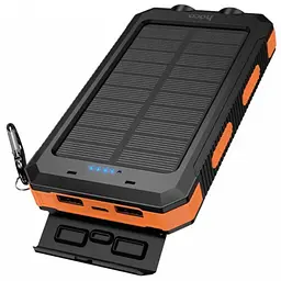 Зовнішній акумулятор павербанк універсальний HOCO J164 Platinum Solar 8000 mAh із сонячною панеллю та LED ліхтариком для телефона та гаджетів зовнішній акумулятор Power bank 22.5 Вт Чорний з помаранчевим - мініатюра 5
