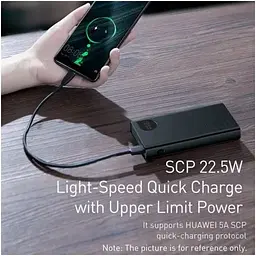 Умб Baseus Adaman Metal Digital Display 20000mAh 2USB/Type-C/Lightning, 22.5W/5A, PD/QC (PPAD000101) - мініатюра 2