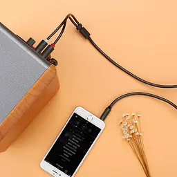 Аудіо кабель Ugreen AV102 3.5 мм Male to 2 RCA Male Audio Cable 10 м сірий (10514) - мініатюра 2