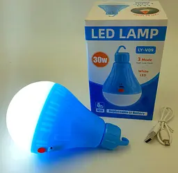 Кемпінгова LED лампа 30W акумуляторна знімна 18650 1200mAh світильник з гачком ліхтар світильник 15х8см UKC V09 - мініатюра 2