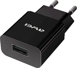 Зарядний пристрій AWEI C-810 Travel charger + Micro cable 1USB 2.4A Black - мініатюра 2
