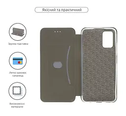 Чехол-книжка для Samsung Galaxy A03s (A037), G-Case, черный, кожаный чехол-книжка из экокожи (PU) и TPU, с магнитом, с подставкой и вместительным кардхолдером, противоударный, защита всего корпуса, ArmorStandart (ARM64526) - мініатюра 3