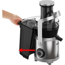 Соковитискач Tefal Nutri XXL відцентрований 1000 Вт чаша 0.8 л жмих 2.2 л жолоб на ціле яблуко пластик/метал чорно-сірий (ZE660D10) - мініатюра 5