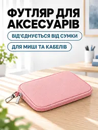 Тонка сумка для ноутбука 13.3 дюйма з плечовим ременем та кишенями Рожева (37261526) - мініатюра 7