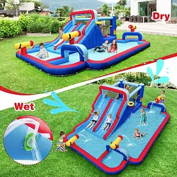 Надувний парк Costway Fun Kids із водними гірками (без вентилятора) - мініатюра 4