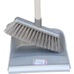 Совок для прибирання Zambak Plastik та щітка з довгими ручками сірий (ZP-139g) - мініатюра 4