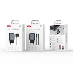 Мережевий зарядний пристрій XO L154(EU) PD20W/QC18W(1A1C) Charger TYPE-C Cable Чорний - мініатюра 2
