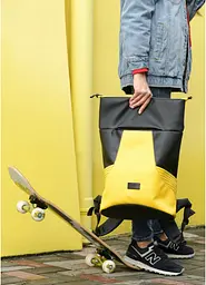Рюкзак Sambag RollTop MQN чорний з жовтим 41 х 27 х 18 см (24320628) - мініатюра 7