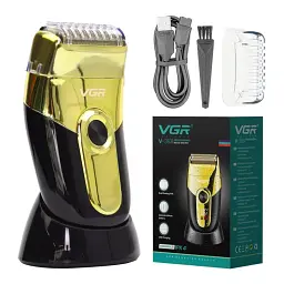 Шейвер для гоління VGR SHAVER з LED дисплеем золотий 5 Вт