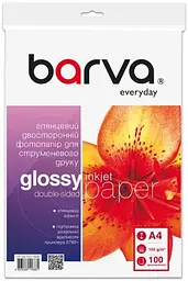 Фотобумага, глянцевая, двусторонняя, A4, 155 г/м², 100 л. Barva teh0033194