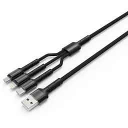 Дата кабель USB 2.0 AM to Lightning + Micro 5P + USB-C 4.0A (20W) ColorWay (CW-CBU3003-GR) - мініатюра 2