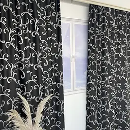 Жакардові штори чорного кольору з вензелем на тасьмі 2шт. 150х270 ALBO pbe0052392 - мініатюра 7
