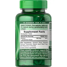 Вітаміни та мінерали Puritan's Pride Selenium 200 mcg, 250 таблеток - мініатюра 2