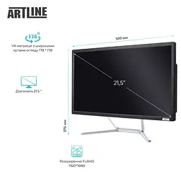 Моноблок Artline Business F27 21.5 FHD IPS, Intel Core i3-14100, 16 GB, 480 SSD, Intel Graphics, W11P, Black (F27v16Win) - мініатюра 7