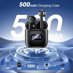 Бездротові навушники Eissix Bluetooth 5.3 з керуванням кнопкою та мікрофоном - мініатюра 4