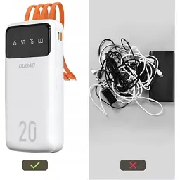 Батарея універсальна Dudao K6Pro+ 20000mAh 10W with USB-C/Lightning/MicroUSB/USB-A cables (6977196682409) - мініатюра 4