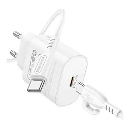 Зарядний комплект Borofone BA82A 1USB-C PPS/PD 25W QC3.0 Type-C to Type-C 1 м White (34484_3341413) - мініатюра 6