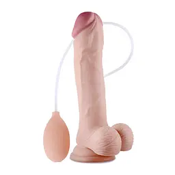 Закінчуючий фалоімітатор LoveToy Soft Ejaculation Cock With Ball Flesh 9, 22.9х4.6 см