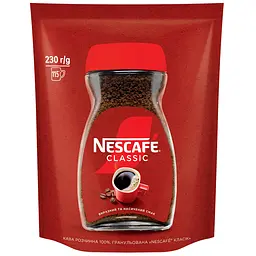Кава Nescafe Класік розчинна 100% гранульована 230 г