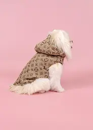 Жилетка для собак із капюшоном Louis Vuitton M бежева