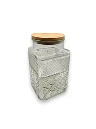 Банка скляна Diamond 2000 мл з кришкою з дерева - мініатюра 2