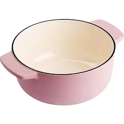 Каструля KitchenAid Cast Iron чавунна з кришкою 22 см 3.3 л суха троянда (CC007430-001) - мініатюра 4