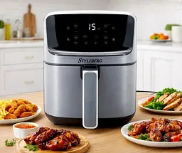 Аерофритниця безмасляна аерогриль Styleberg 1571G 6.5 л мультипіч фритюрниця з цифровим керуванням 2000 Вт - мініатюра 4