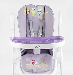 Стільчик для годування K-60290 Joy м'який чохол ПВХ, 4 колеса, знімний столик, кошик, в коробці (6989203550090) - мініатюра 5