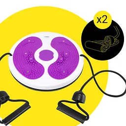 Диск здоров'я для талії Cornix Twisting Waist Disc з еспандерами White/Violet XR-0449 - мініатюра 8