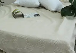 Простирадло-покривало Tag Tekstil піке 160х235 см. Клітка бежева - мініатюра 2