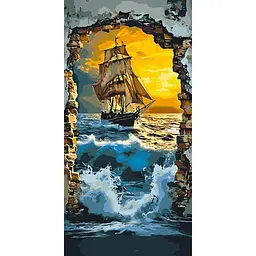 Картина за номерами Корабель в морі LW5119, 40х80 см