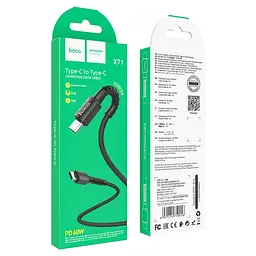 Кабель Hoco X71 Pisces Cable Type-C to Type-C 3A 1m Black - мініатюра 2