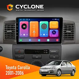 Штатна магнітола Toyota Corolla 2001-2006 Cyclone C9-001 2x32 CPL Cyclone (НФ-00009063)