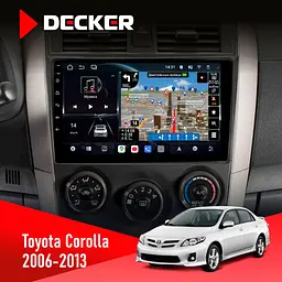 Штатна магнітола Toyota Corolla 2006-2013 Decker D9-011 4x64, DSP, 4G, 360 Decker (НФ-00006513)