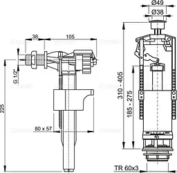 Випускний комплект зі стоп кнопкою, 1/2 "Alcaplast SA2000 1/2" CHROM - мініатюра 2