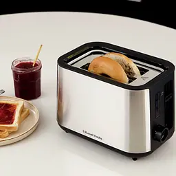 Тостер Russell Hobbs Heaton нержав. підігрів розморожування чорний+нерж. - мініатюра 7
