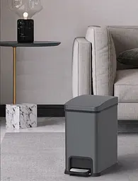 Відро для сміття з плавним закриттям прямокутне Koer TC-010108-07 8 л graphite KR5591, Графит - мініатюра 8