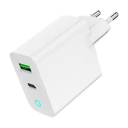 Зарядний пристрій Gembird 1xUSB-A + 1 Type-C (PD20Вт + QC3.0 18Вт) white (TA-UC-PDQC20L-W-01) - мініатюра 6