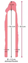 Насадка на пеніс Nature Skin Extension Sleeve 19.5 см тілесний - мініатюра 7