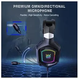 Навушники провідні повнорозмірні Onikuma X8 Gaming with RGB (з підсвічуванням) чорні - мініатюра 4
