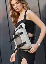 Жіноча сумка бананка Sambag Dynamicdart сіра 38 × 21 × 7 см (80411030) - мініатюра 17