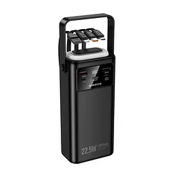 Зовнішній аккумулятор BOROFONE BJ65 High 22.5W+PD20W+four-cables power bank(30000mAh) чорний - мініатюра 3