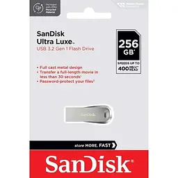 Флеш-накопичувач USB 256Gb Ultra Luxe, Silver, USB 3.2 Gen 1, до 400 МБ/с (SDCZ74-256G-GAM46 SanDisk teh0029101 - мініатюра 4