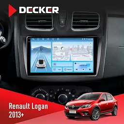 Штатна магнітола Renault Sandero, Logan 2012-2020 Decker D9-010 6x128, DSP, 4G, 2K Decker (НФ-00006882)