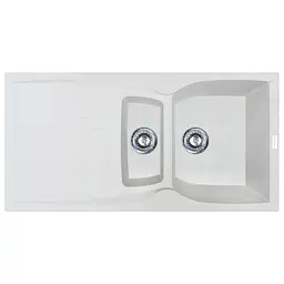 Кухонна мийка Adamant NEW LINE PLUS біла 975x495x235 мм, з крилом 97,5 см - мініатюра 1
