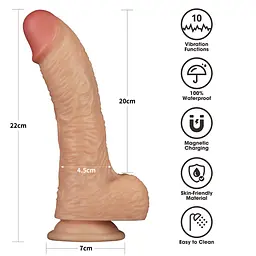 Вібратор Lovetoy Power Basics Cock 8.5'' 21.6 см (тілесний) - мініатюра 17