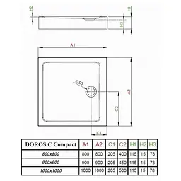 Душовий піддон Radaway Doros C Compact 80x80 SDRC8080-05 - мініатюра 2