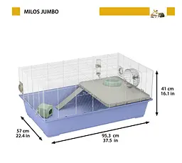 Клітка для гризунів Ferplast Milos Jumbo блакитна 95.3x57x41 см 57010917 - мініатюра 2