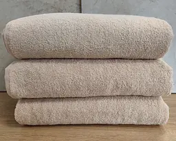 Набір турецьких махрових однотонних рушників Zeron 3 штуки 70х140 Beige щільність 500 г/м2